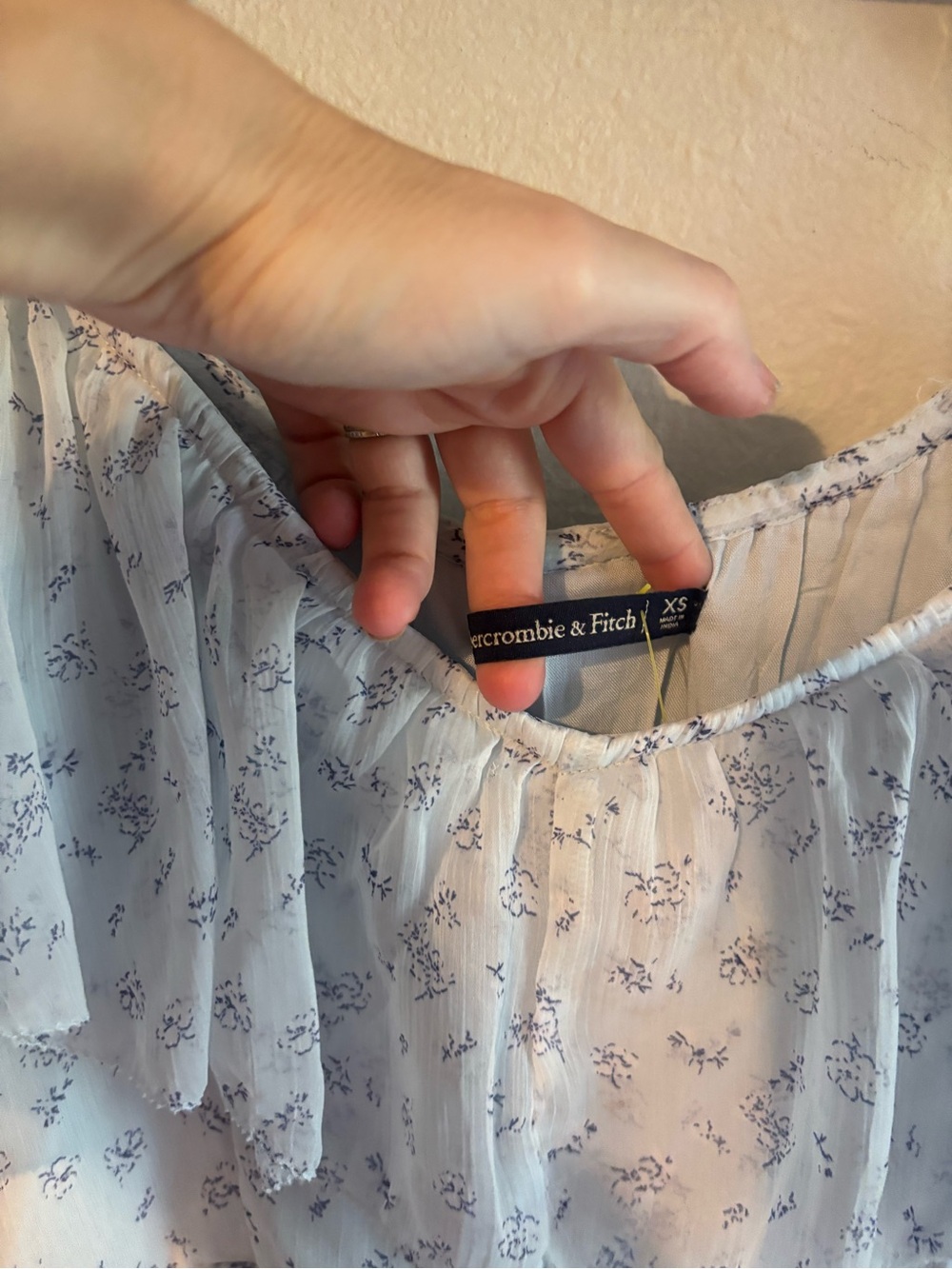 Abercrombie & Fitch Pale Blue Floral Ruffle High-Low Dress - Picture 5 of 5